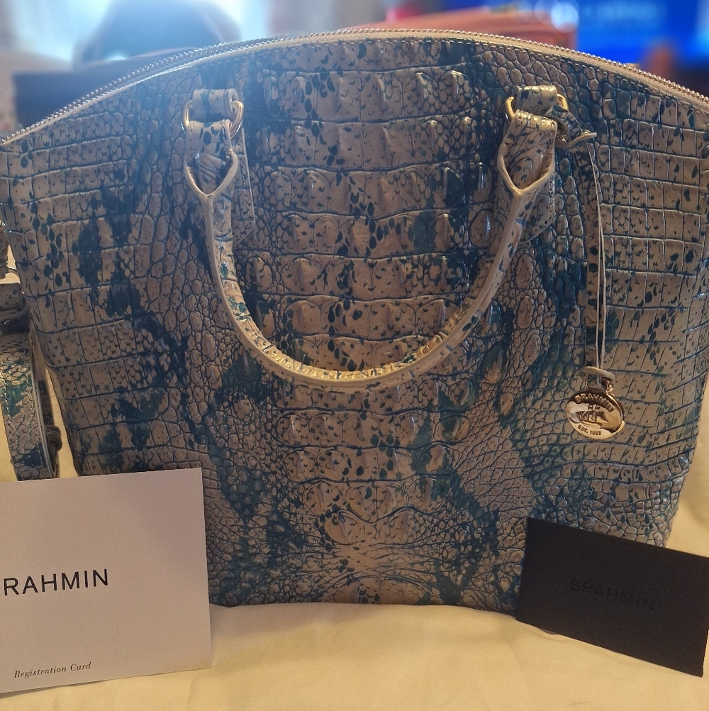 NWT Brahmin Large Duxbury Satchel Leather Tote